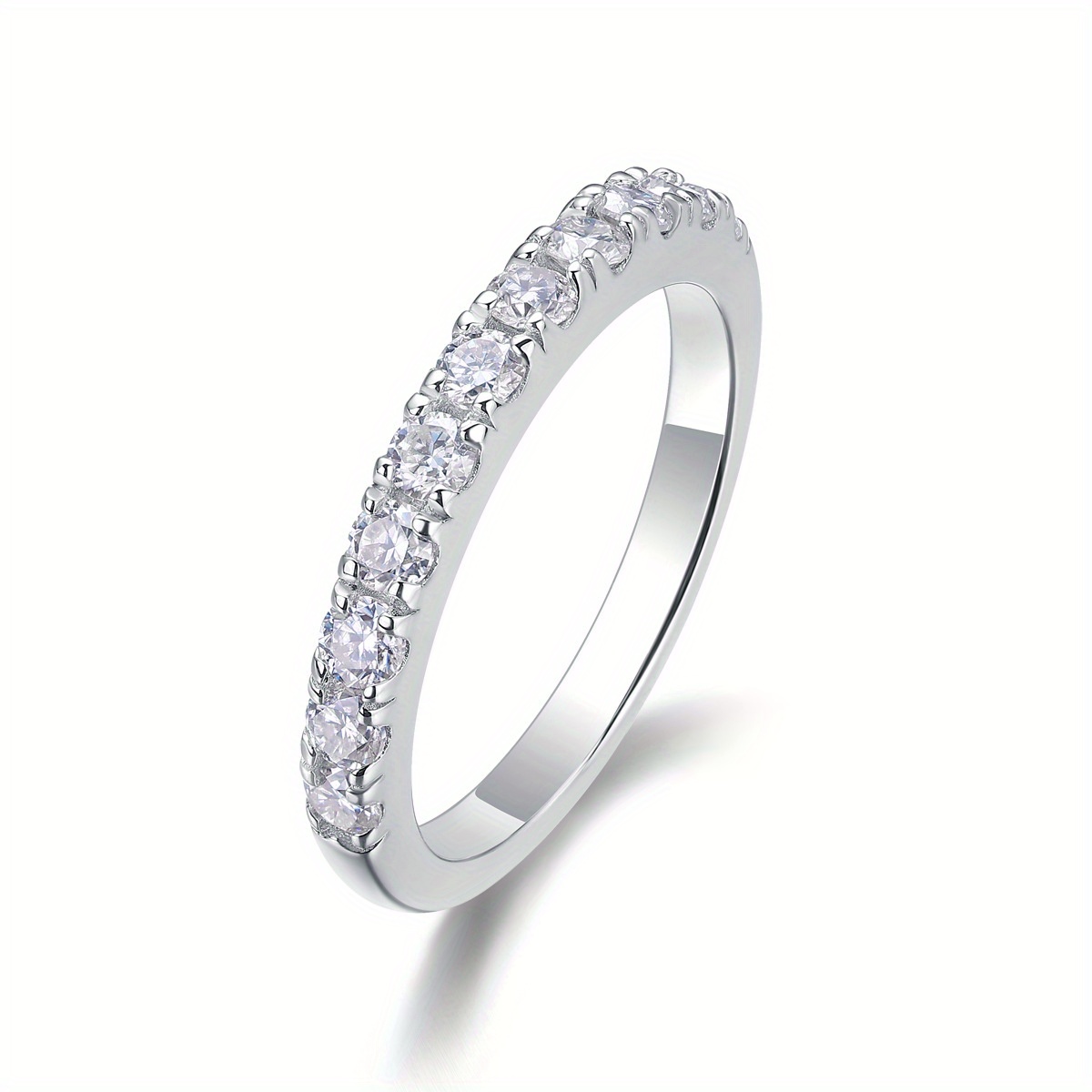 S925 Silver Parallel Ring with Moissanite