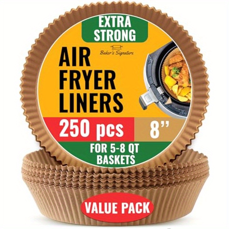 250pcs   air fryer liners non stick oil proof disposable baking sheets 8 inch round parchment paper for 5 8 qt baskets compatible with         air fryers ovens microwaves easy     250 count microwave safe nonstick sheets heatresistant sheets   material busy families meal preppers Product details 0