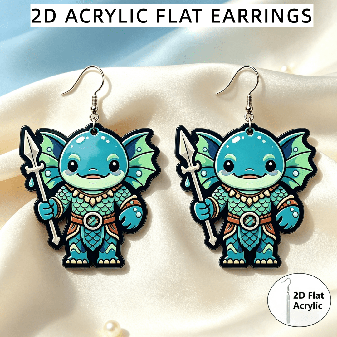 Women's Cute Water Warrior Monster Acrylic Dangle Earrings