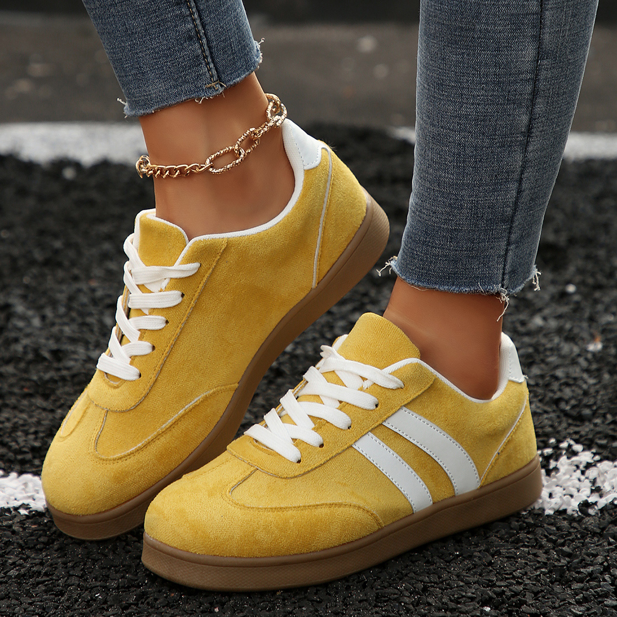 TEMU 36 Sizes Women's Breathable Lace-up Casual Sneakers, Versatile Small Size Sneakers