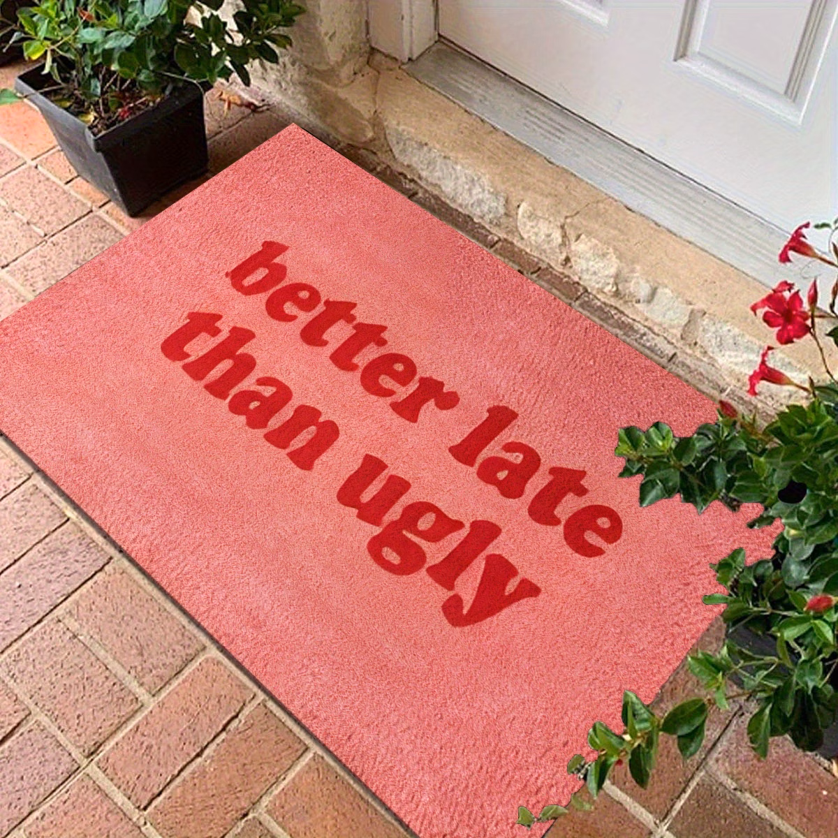 a stylish piece with a fun this than ugly printed felt mat is suitable for the bathroom bedroom living room and entrance it features an optimistic non slip base and is washable Product details 7
