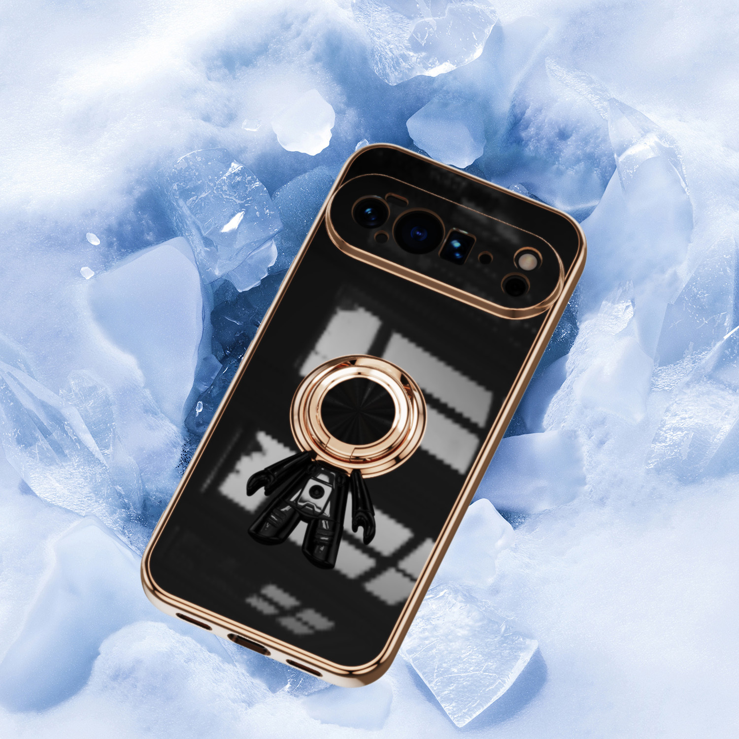 TEMU Phone Case: Five-color 6d Precision-drilled Electroplated Astronaut Ring High-end Case. Suitable For Google Full-coverage Drop-proof Protective
