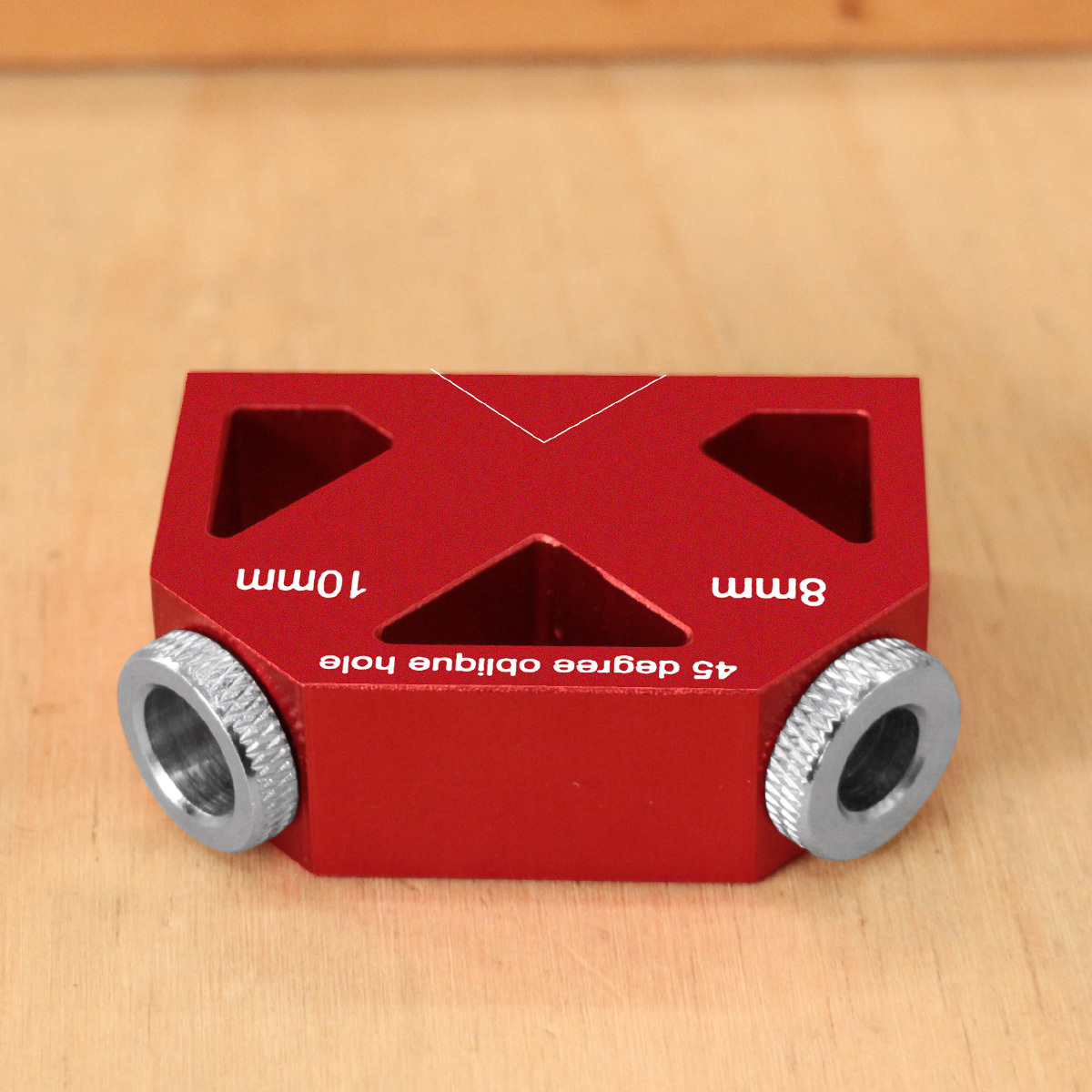 Image of 45 Degree Angle Drill Guide Jig For Hand Drill, Aluminum Alloy Hole Dowel Jig For Angle Drilling, Used For Stairs Handrails, Cable Railings, Decks, And Wood Posts