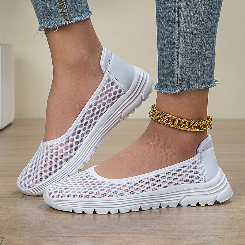 photo de l'article baskets dété respirantes en   ajourée pour femmes,   taille, ultra-légères, décontractées, chaussures de randonnée dextérieur, confortables, à enfiler