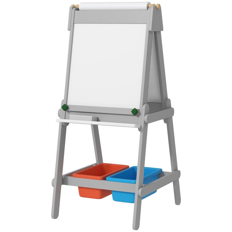 Double-Sided S Easel with Paper Roll, Chalkboard, Whiteboard, 3-In-1 Design for Drawing And Painting, Easel Stand For Sign, Artist Easel,   Stand