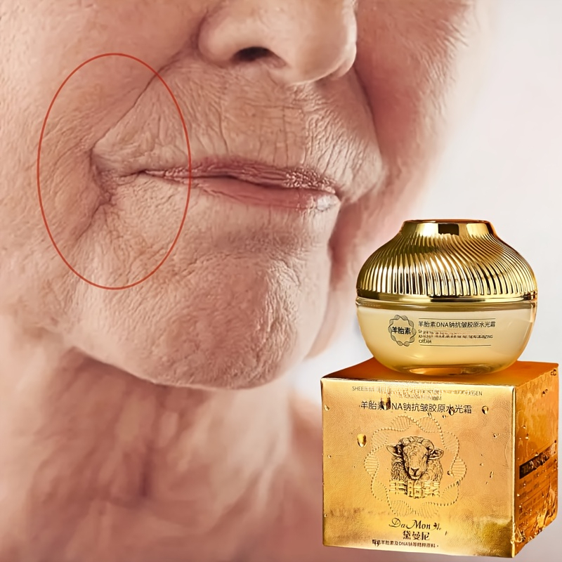 Cremă de frumusețe coreeană luxoasă, cu extract de placenta, colagen, ADN, niacinamidă și Centella Asiatica | Unisex, hidratantă, potrivită pentru toate tipurile de piele, ambalată elegant în auriu, 50G/1.76Oz