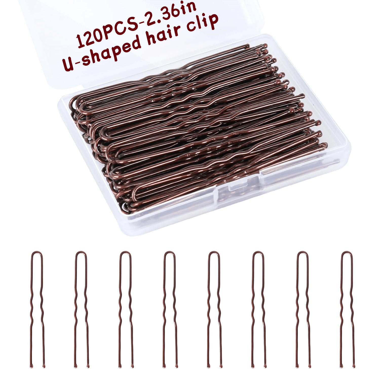 TEMU U-shaped Hair Clips, 120pcs 2.4-inch Bun Hair Pins For Women, Suitable For Hair Salons And Wedding Hairstyle Design, Equipped With Storage Box,