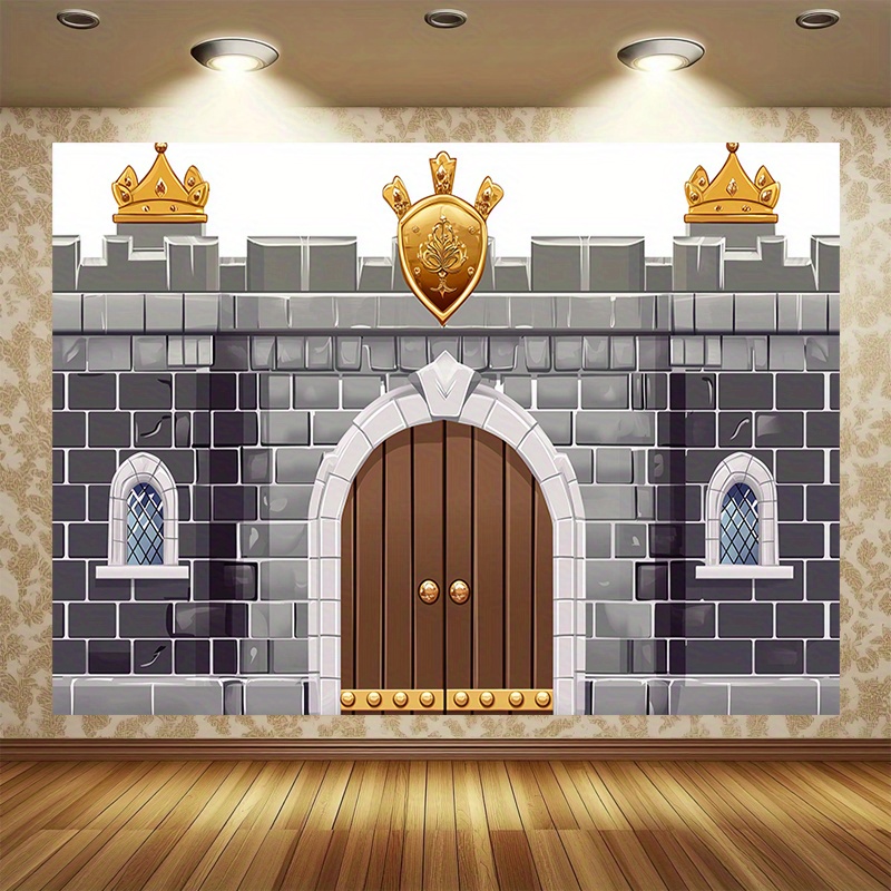 A Medieval Castle Background, Knight Decorated Castle Wall Background Kingdom Guardian Vbs Medieval Themed Party Decoration Supplies P 49895779