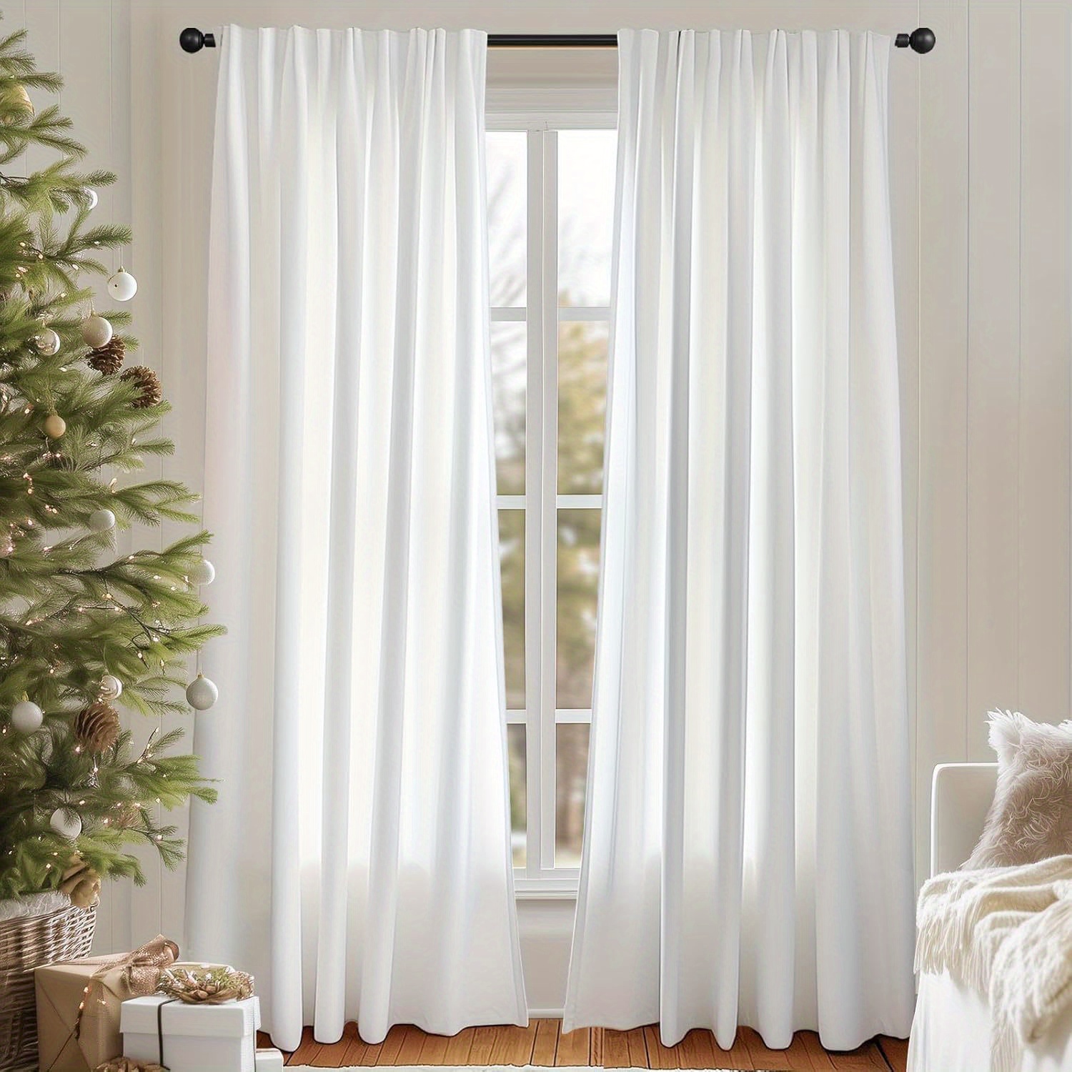 2 Panels Velvet Light Filtering Curtains Curtains Stylish Super Soft Privacy Drapes, Rod Pocket Back Tab Machine Washable For Living Room Bedroomwindow Treatments Home Decor
