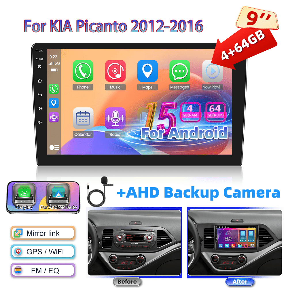 Image of For 15 Car Stereo Compatible Upgrade Suitable For 2012-2016, 9-inch Ips Touchscreen With , Gps, Wireless, Wifi, Ahd Reverse Camera, Ai Dsp, Fm/rds Radio, Microphone & Line-in Input