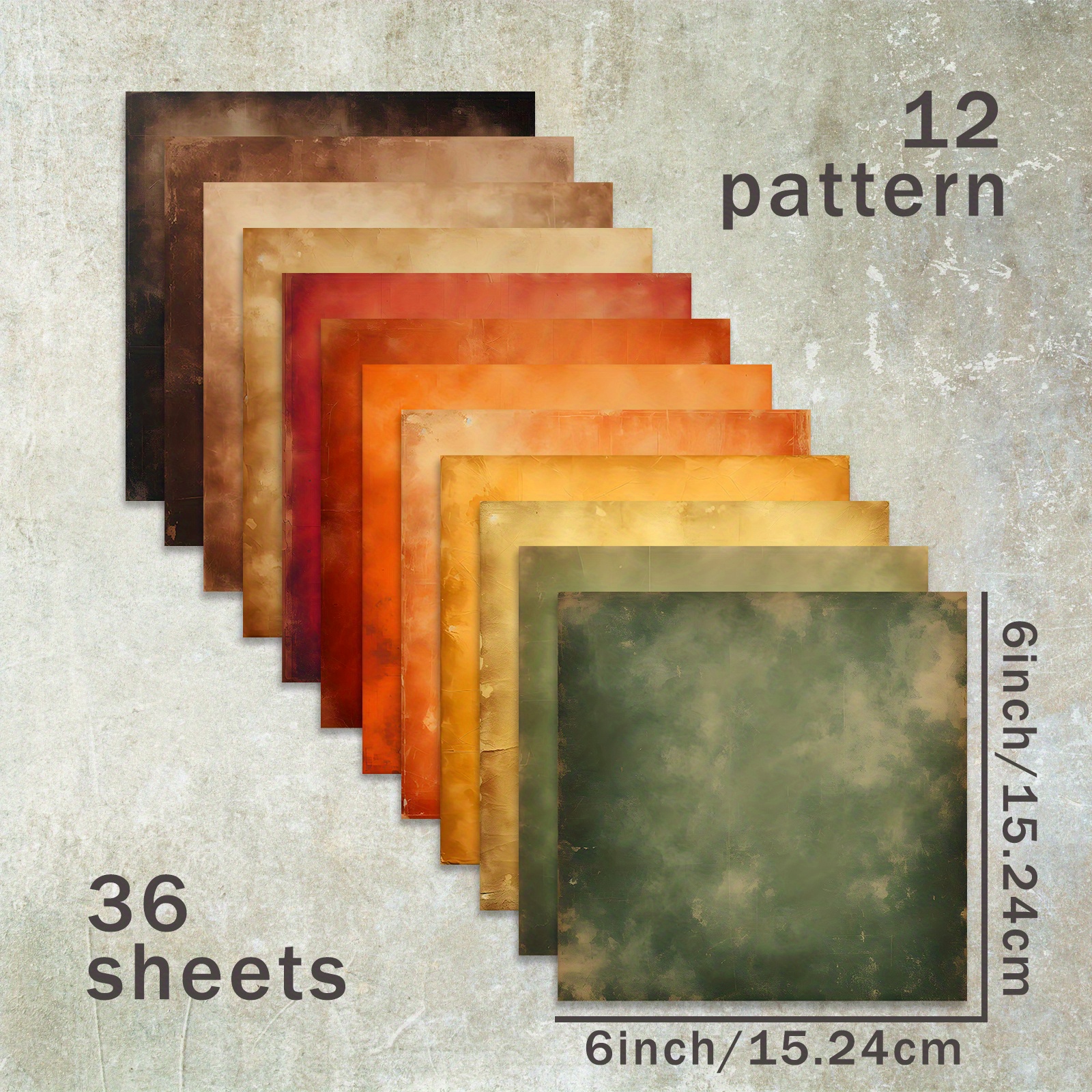 E-shop 36 Blätter von 6-Zoll-Vintage-Stil Sedimentfarben Hintergrund Papier, Geeignet für Bullet Tagebuch Müll Magazin Grußkarte Hintergrund Fotoalbum