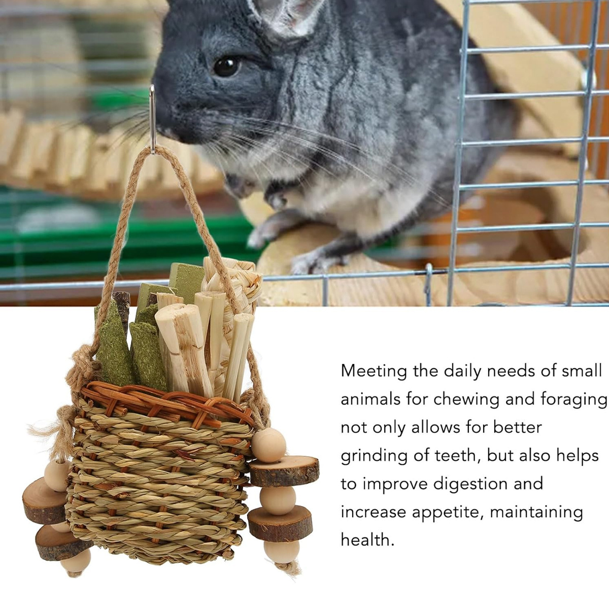 Handcrafted Rabbit Chew Toy | Made from Grass, Perfect for Keeping Your Pet'S Teeth and Claws Healthy