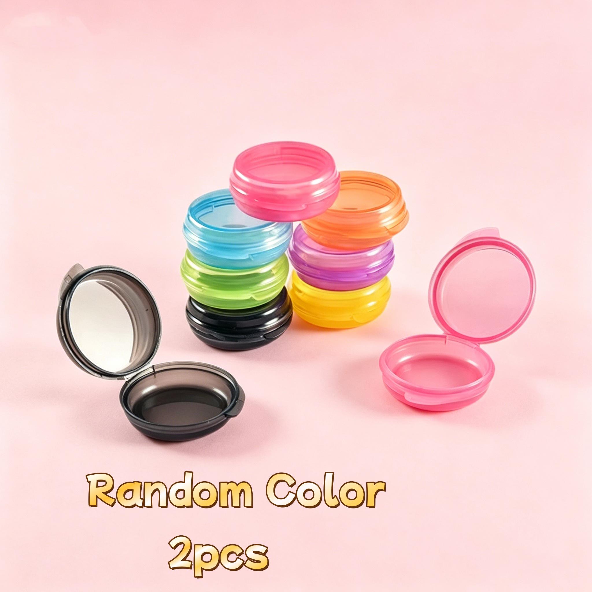 Image of 2pcs Small Pill Storage Boxes, Portable Mini Travel Pill Box Holders, Medicine Storage Boxes, Transparent Round Vitamin Container Storage Boxes For Outdoor Travel, Random Color