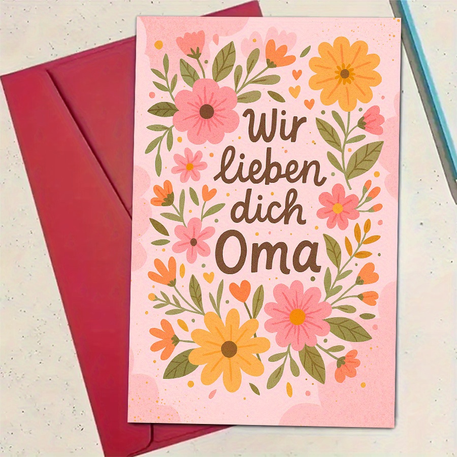 E-shop 1 Stück Schöne Blumen-Grußkarte „ dich, Oma“ – für Familienanlässe, um Wertschätzung Liebe zu zeigen – Ideales Geschenk für , Schwestern