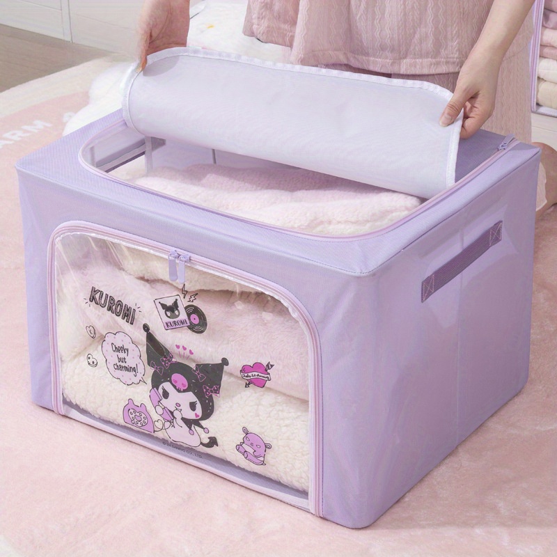 

Cartoon Sanrio 66l Large Capacity, Foldable Storage Box, 50cm * 40cm * 30cm Box, Sanrio Genuine Window Storage Box, Oxford Cloth Box, Foldable Quilt Storage Box. [authorized]