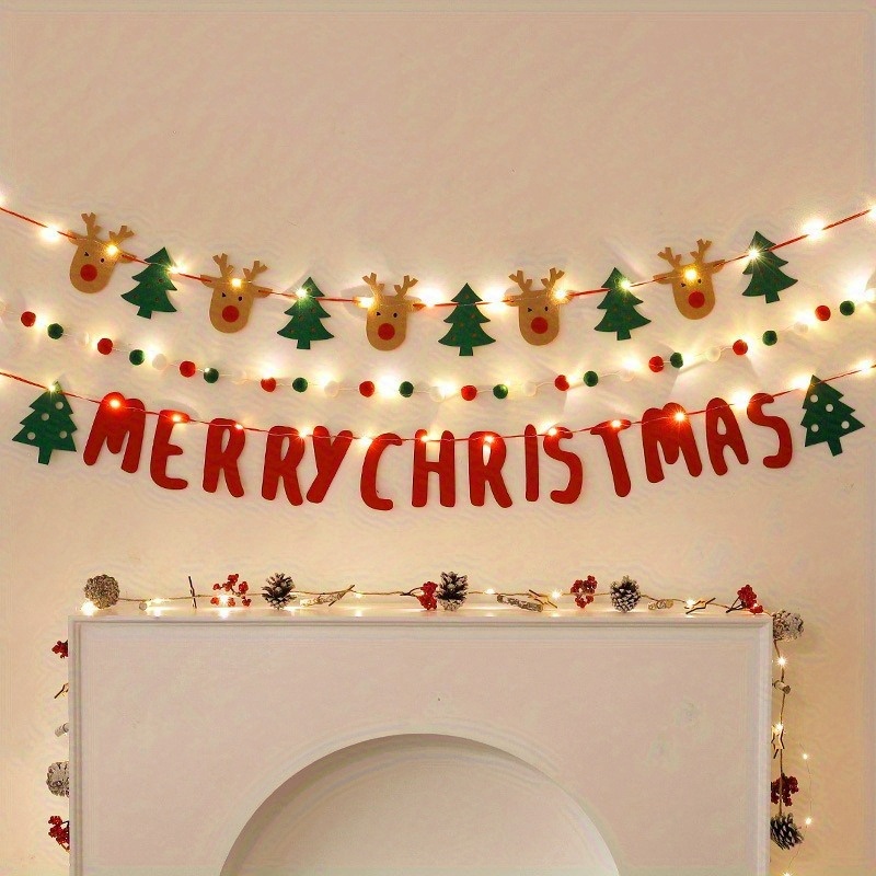 TEMU 3/ 6pcs Set, Christmas Hanging Decorations Set - Festive Hanging Flags & Artwork For Xmas Tree, Living Room, Bedroom Decor - New 2025