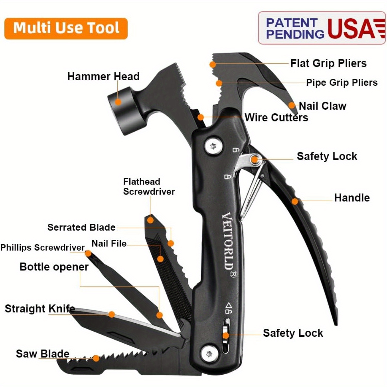fathers day gifts gifts for men dad husband unique anniversary birthday gifts ideas for men him boyfriend grandpa all in one tools mini hammer multitool cool camping hunting gadgets details 1