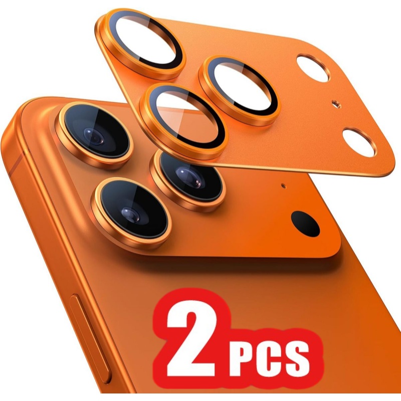 E-shop 2 Stk. Metall-Objektivschutz für iPhone 17 Pro Max & 17 Pro – Objektivschutz-Zubehör, gehärtetes Glas, kratzfest, Kameraschild, einfache Montage