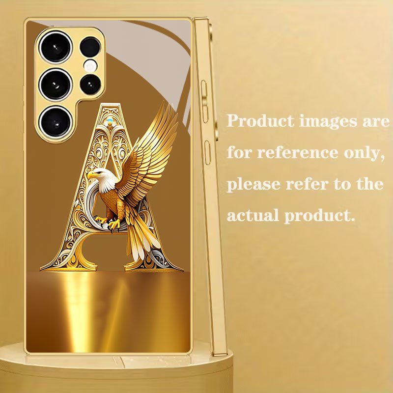 TEMU Phone Case - Golden Letter A Pattern Phone Case, Suitable For Galaxy S9 /s10/s20 /s20 Ultra/s21 5g/s21 /s22/s23 Plus/s24 Plus/s25/s25 Edge/note
