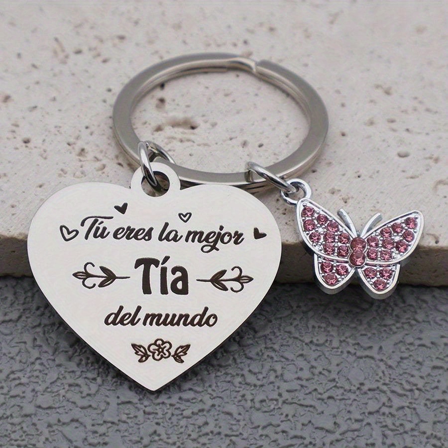 TEMU 1pc Llavero de Acero Inoxidable con Forma de y Colgante de , Regalo para Yerno y para Tía, Ideal para y Navidad