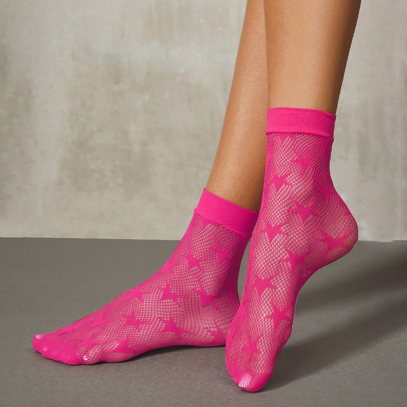 Image of 1 Pair Of Women's Patterned Jacquard Ankle Socks, Patterned Short Socks