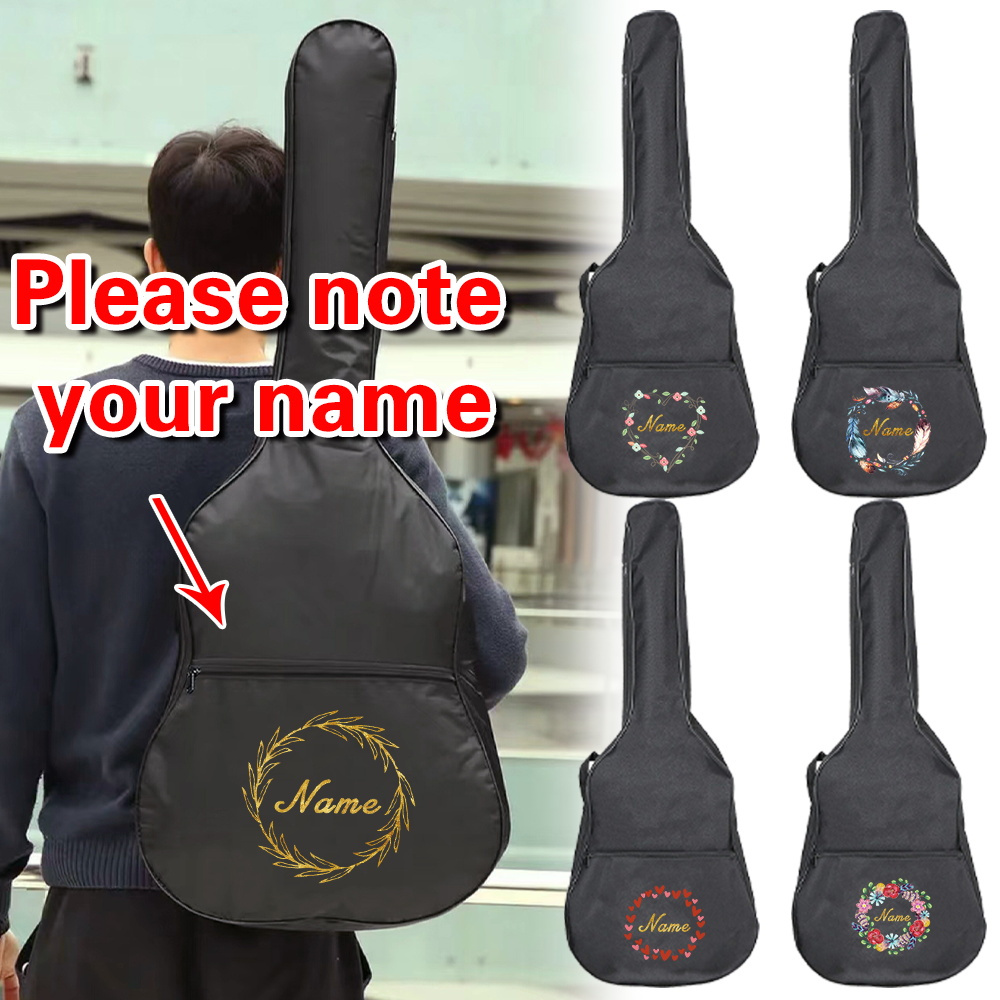 

Custom Name Guitar Gig Bag - Waterproof Nylon, Fits 31/34/38/41 Inch Acoustic Guitars, Black Shoulder Handbag For Travel & Storage