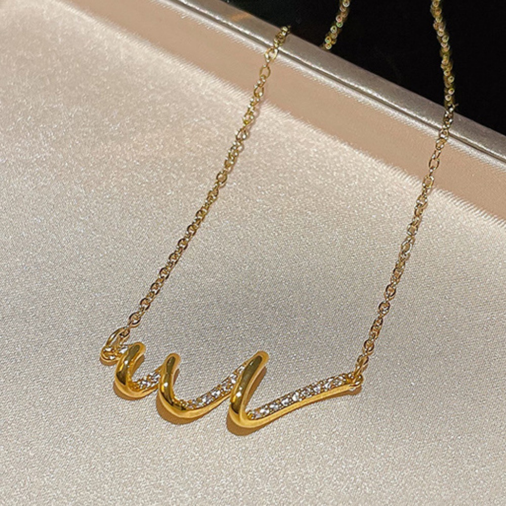 Wavy Curve Pendant Necklace, Elegant Gift for Women