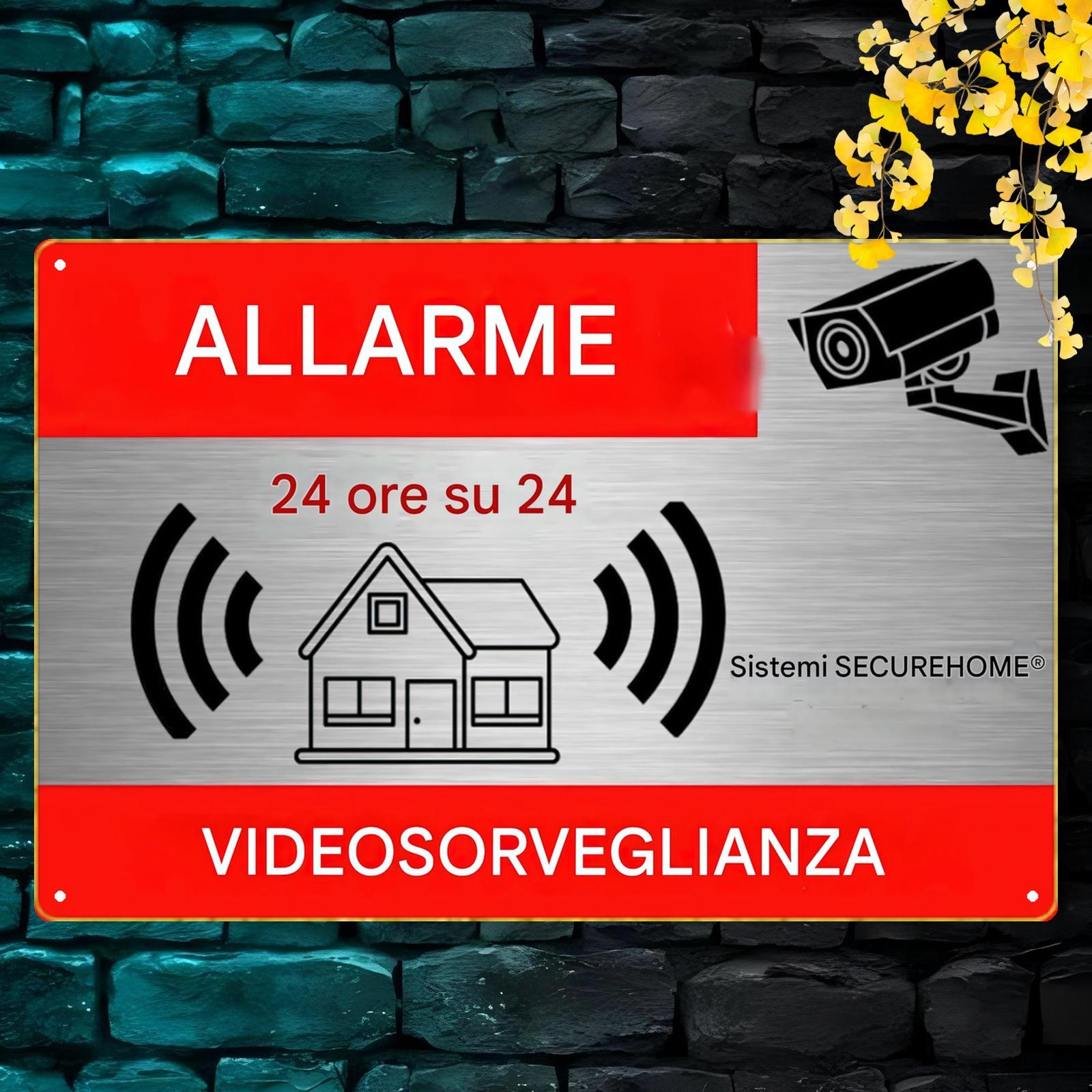 TEMU 2d Flat, 1pc Decorative Metal Sign & Plaque Decorative Sign & Plaque, Italian Anti, Theft Security Alarm Sign With Italian Text, Heavy, Duty