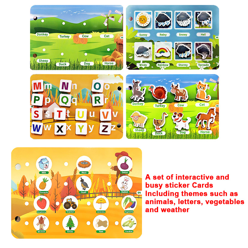 Image of Reusable Animal Themed Busy Book | Interactive Activity Book, With Stickers And Pasteable Pages, A Quiet Book For Holiday Gifts, Enhancing Focus And Cognitive Development, Essential Learning Supplies