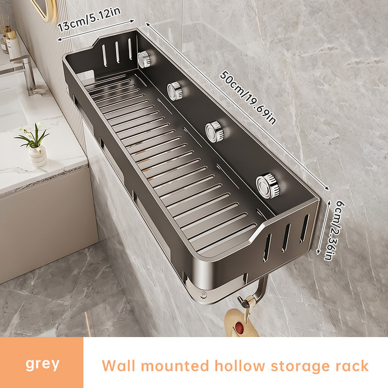 TEMU 1pc Bathroom Shelf With Suction Cups, Multiple Vacuum Suction Cups For , No-drill Shower Corner Shelf, Commercial Hand Towel Holder,