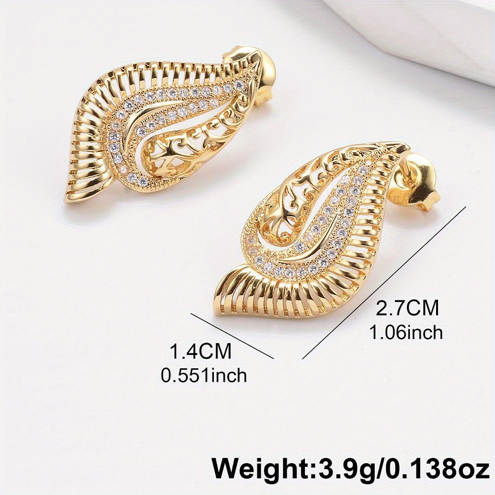 Vintage Inspired Women's Earrings with Hollow Zirconia Accents