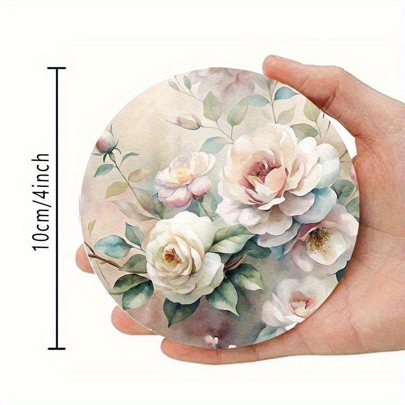 TEMU 6pcs Set Of Wooden Coasters With Beautiful Spring Design, Suitable For Patios, Kitchens, And Living Rooms - An Ideal Gift For
