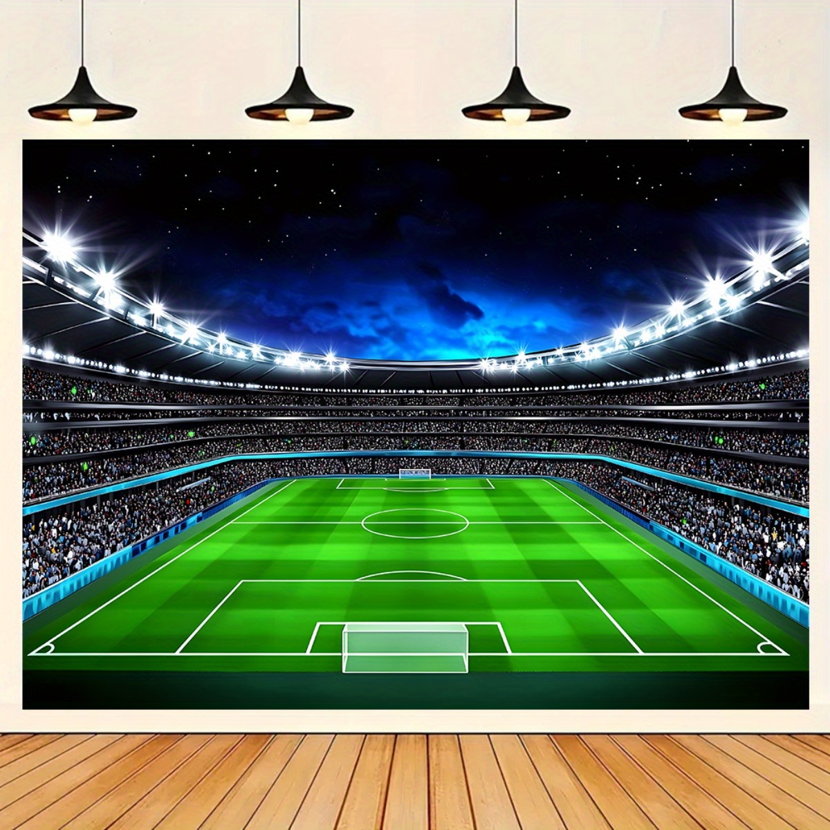 TEMU 1 pieza de telón de de poliéster para de fútbol, tamaño grande, no necesita electricidad, versátil para , , aniversarios, Navidad, Día de , San