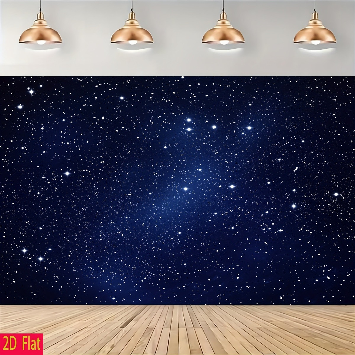 Starry Night Sky Space Backdrop with Twinkling Stars