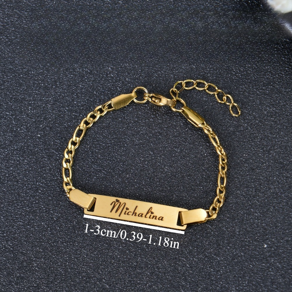 Personalized 201 Stainless Steel Name Bracelet — Custom Gift for Her