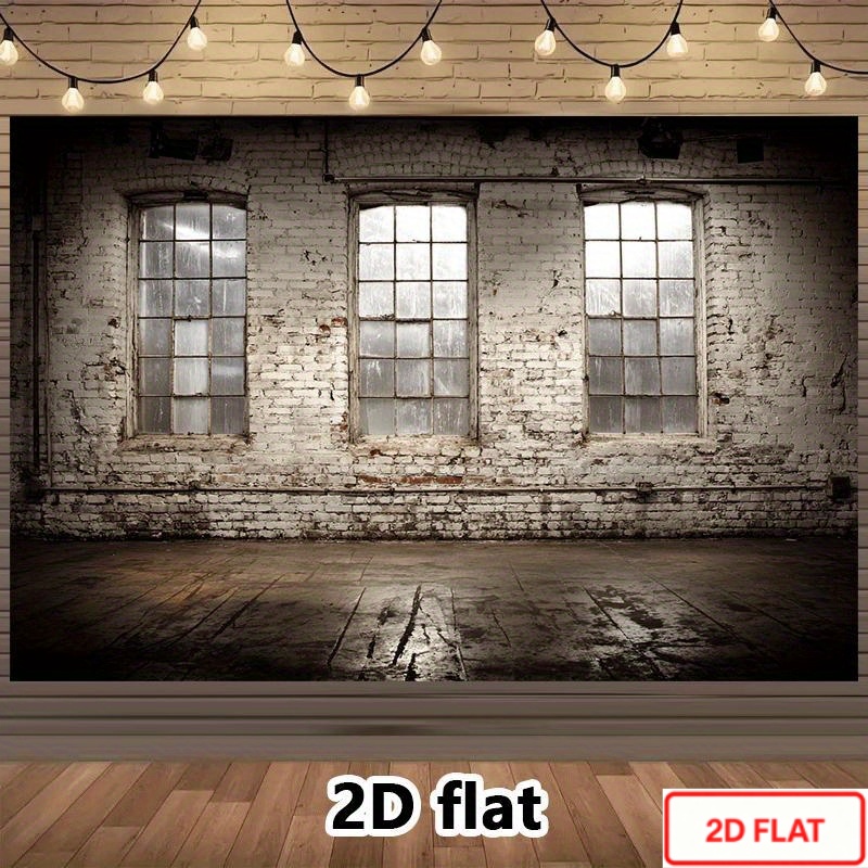 Vintage Industrial Brick Wall Photography Backdrop for Events