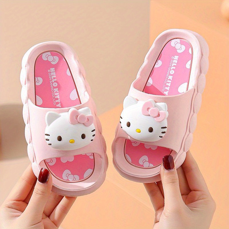 Hello Kitty Kids' Slippers, Cute Non-slip Thickened Indoor/outdoor Soft-soled Princess Open-toe Slippers