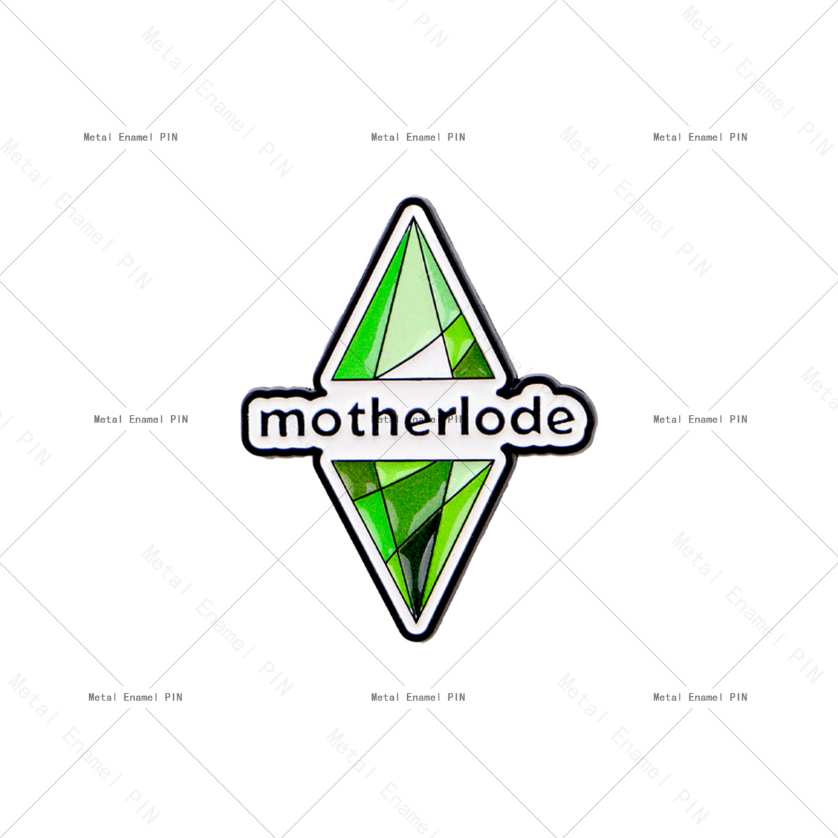 Image of 1pc Of Motherlode Enamel Pin, Featuring Plumbob Lapel Pin, Perfect As A Brooch For Backpacks And Jeans, Ideal For