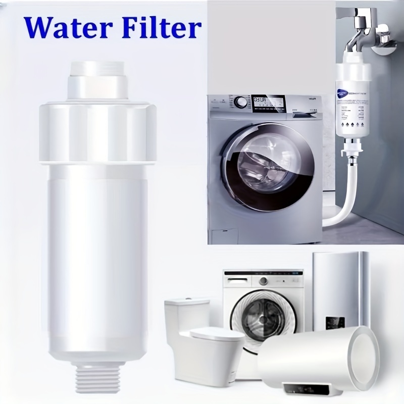 4 filtros de agua para lavadora, filtro de manguera para lavadora | Filtro de sedimentos de 5 micrones para lavadora, cabezal de ducha, grifo de ducha, calentador de agua | Filtro de agua en línea, purificador de agua doméstico, sistema de filtro de agua para el hogar