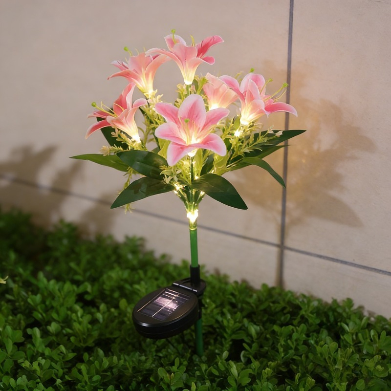 Image of 7-head Solar Garden Lights, Led Flower Stake Lights For Yard Patio Pathway Decor