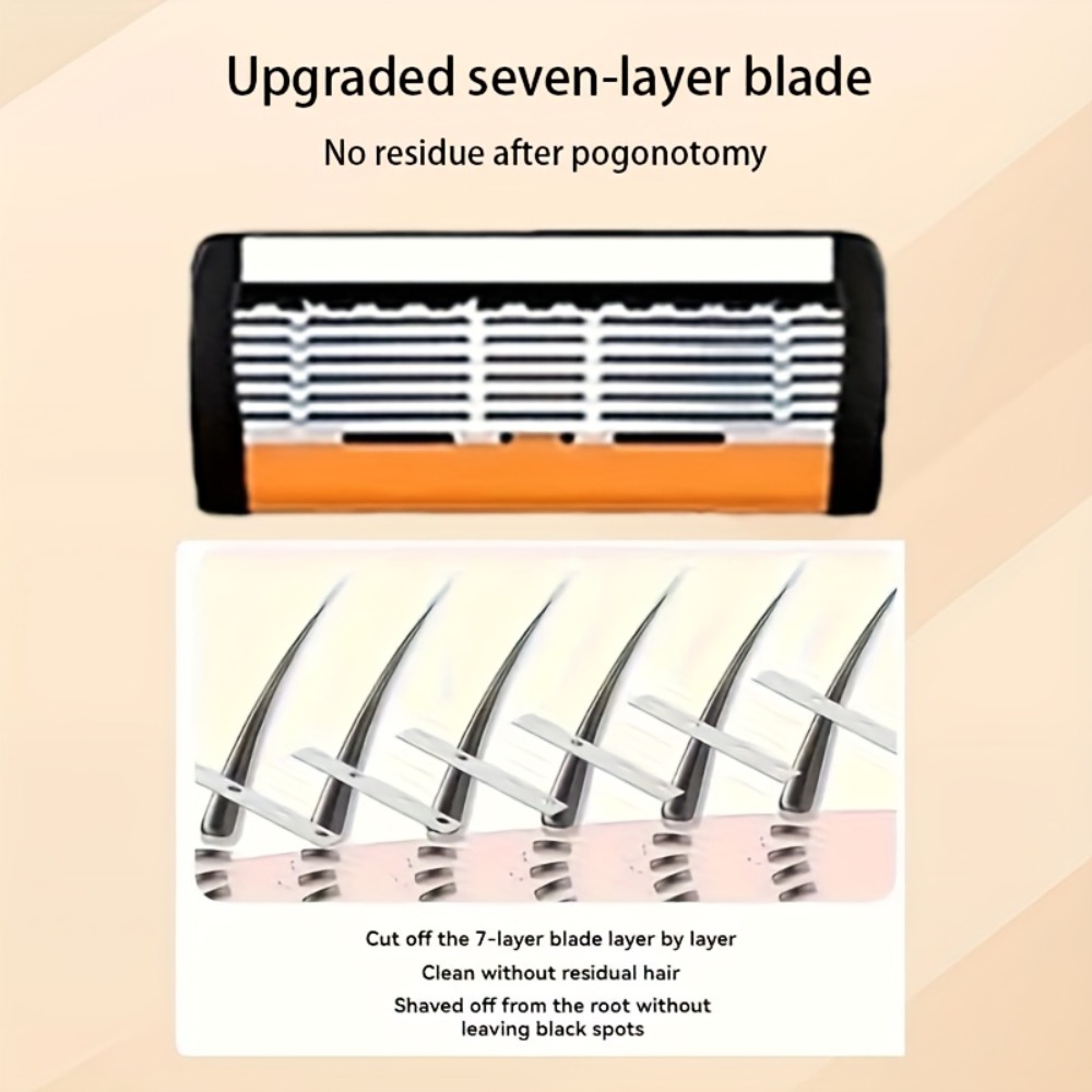 Men's 72-Blade Razor with Metal Handles, Washable Design for Painless Beard and Mustache Shaving, Classic Style