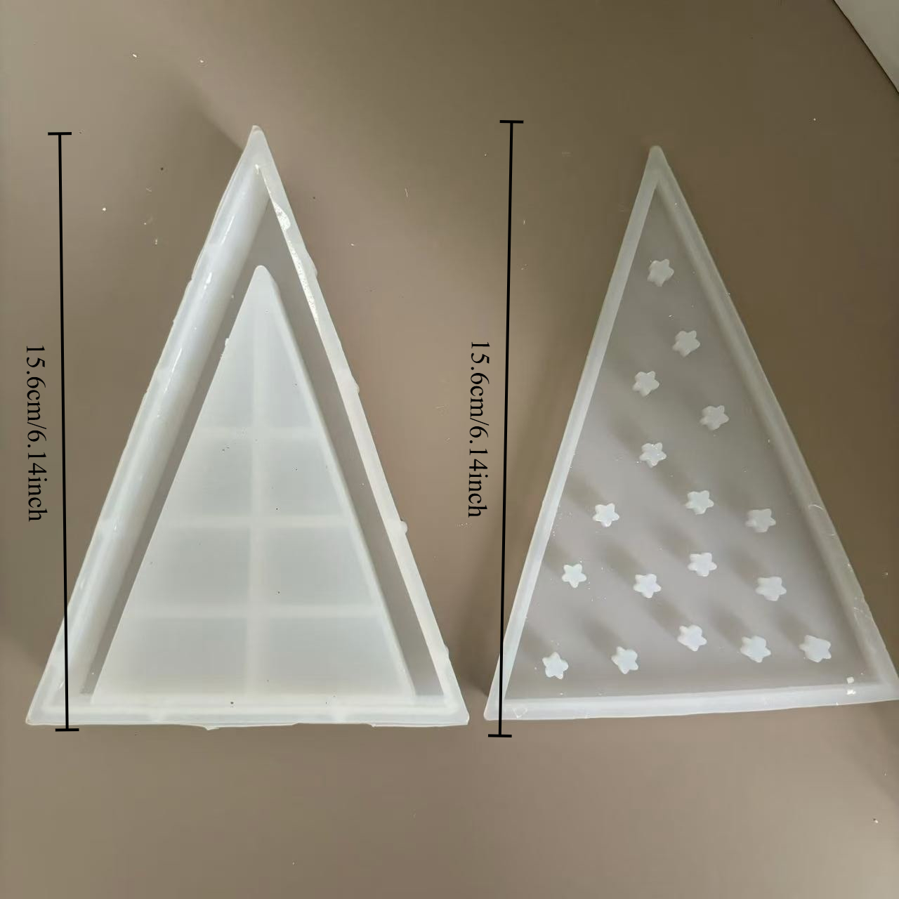 Image of 2pcs Christmas Triangle Christmas Tree Candle Resin Aromatherapy Casting Mold, Decoration Atmosphere Storage Ornament, Candle Making Mold