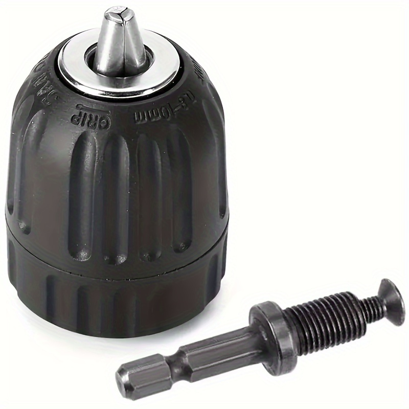 E-shop Schlüsselloser Bohrfutter-Umrechner, 0,8 mm Kapazität, 3/8"-24UNF Gewinde mit 1/4" Sechskant-Schaft Schnellwechsel, Robuste Metallkonstruktion