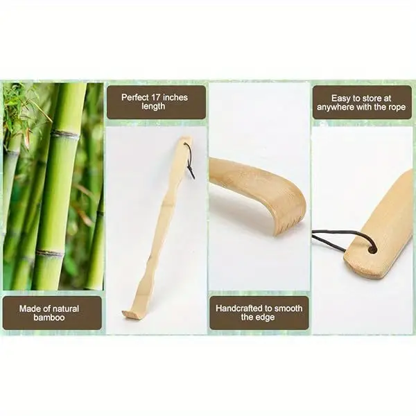 2 pack wooden bamboo back scratcher, 17 inch long handle back scratchers for adults men women, with packaging, extra long back scratchers bamboo, back massager, adjustable back scratcher, back scratching tool, cat back scratcher, personal care tool, selfmassage aid, minimalist scratcher, natural , bamboo material, handcrafted quality, adjustable scratcher, long reach scratcher, travel essential, adults gift Product details 0