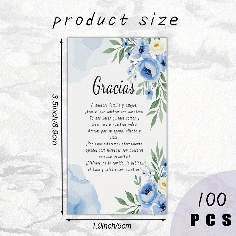 TEMU Juegos de tarjetas de agradecimiento de 100 unidades, tarjetas de agradecimiento en español, tarjetas de agradecimiento para , tarjetas de