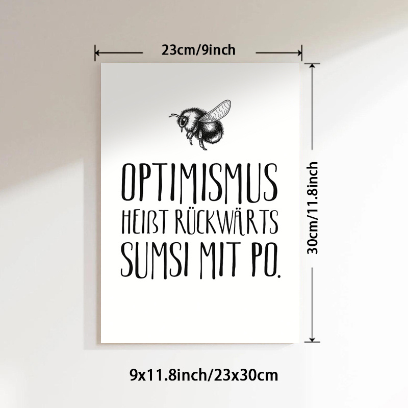 E-shop 2D Flach, 2D Flach, 1 Stück Leinwandbild ohne Rahmen mit Bienen-Design. Diese Wanddekoration enthält ein inspirierendes Zitat . Es ist eine