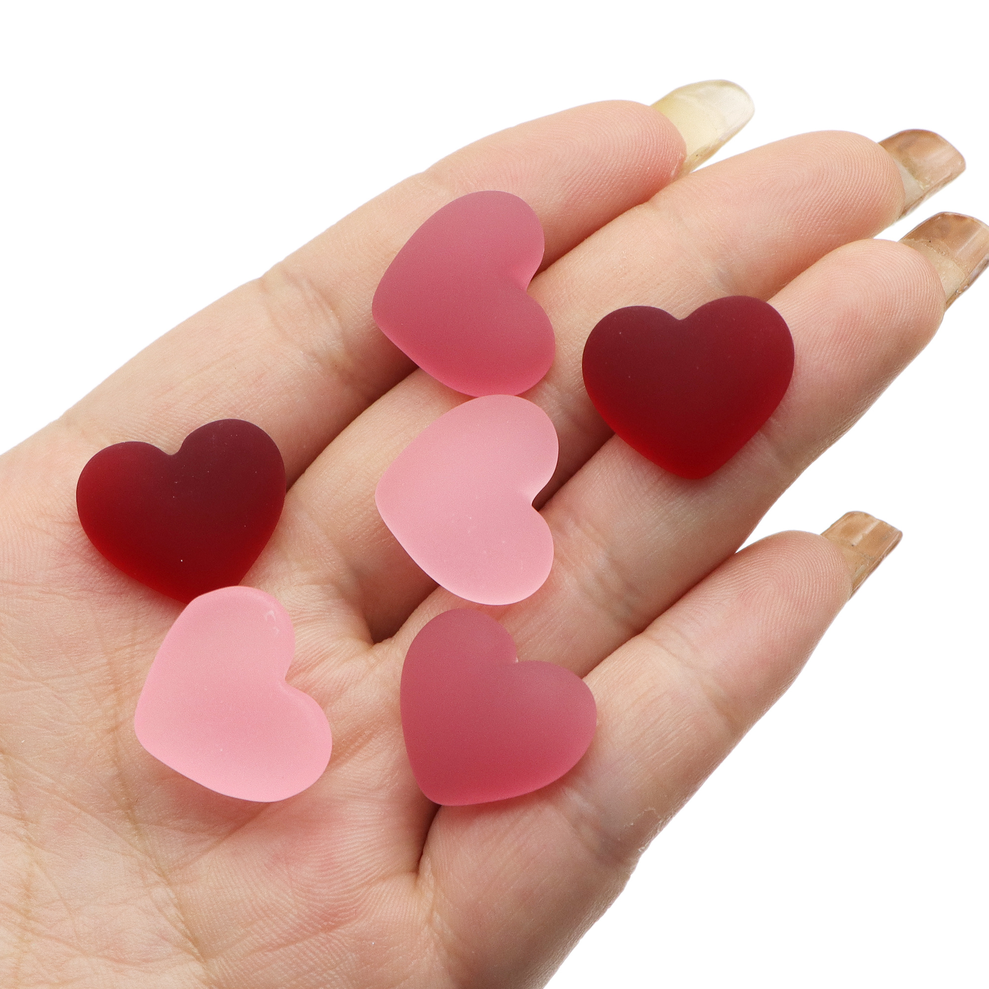 

5pcs Cute Resin Heart Charms, Translucent 3d Acrylic Diy Crafts & Hairpin Decorations, Assorted Colors, No Power Required, Ideal For Jewelry Making & Crafting Enthusiasts