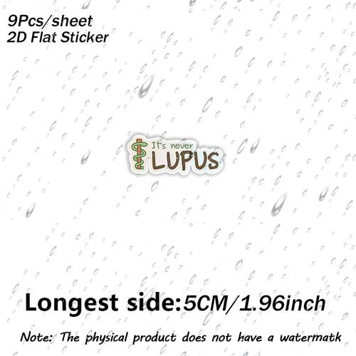 9pcs sheet its never lupus creative car stickers suitable for decorating cars water bottles motorcycles toolboxes laptops 2d flat stickers