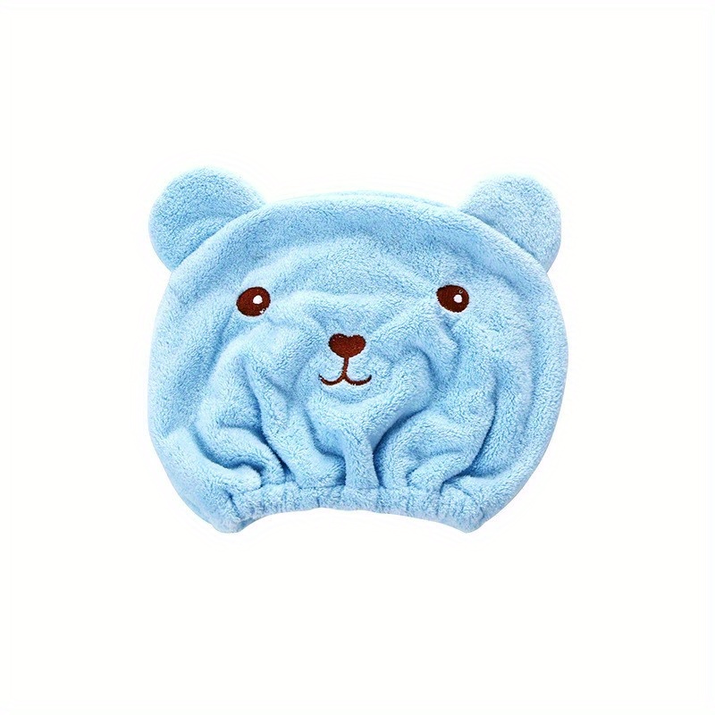 Cartoon Bear Thickened Hair Towel - Super Absorbent Quick-dry Bath Cap, Cute Hair Wrap For Drying Hair