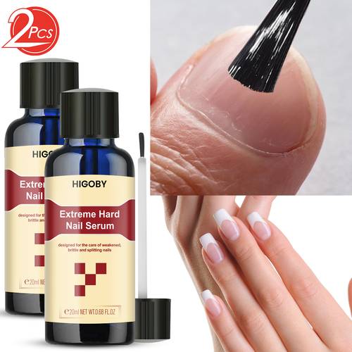 2pcs extreme hard nail serum nail strengthener hardener with protein formula formaldehyde free for fragile soft splitting crumbling or color change nails manicure pedicure at home lasting nail protect